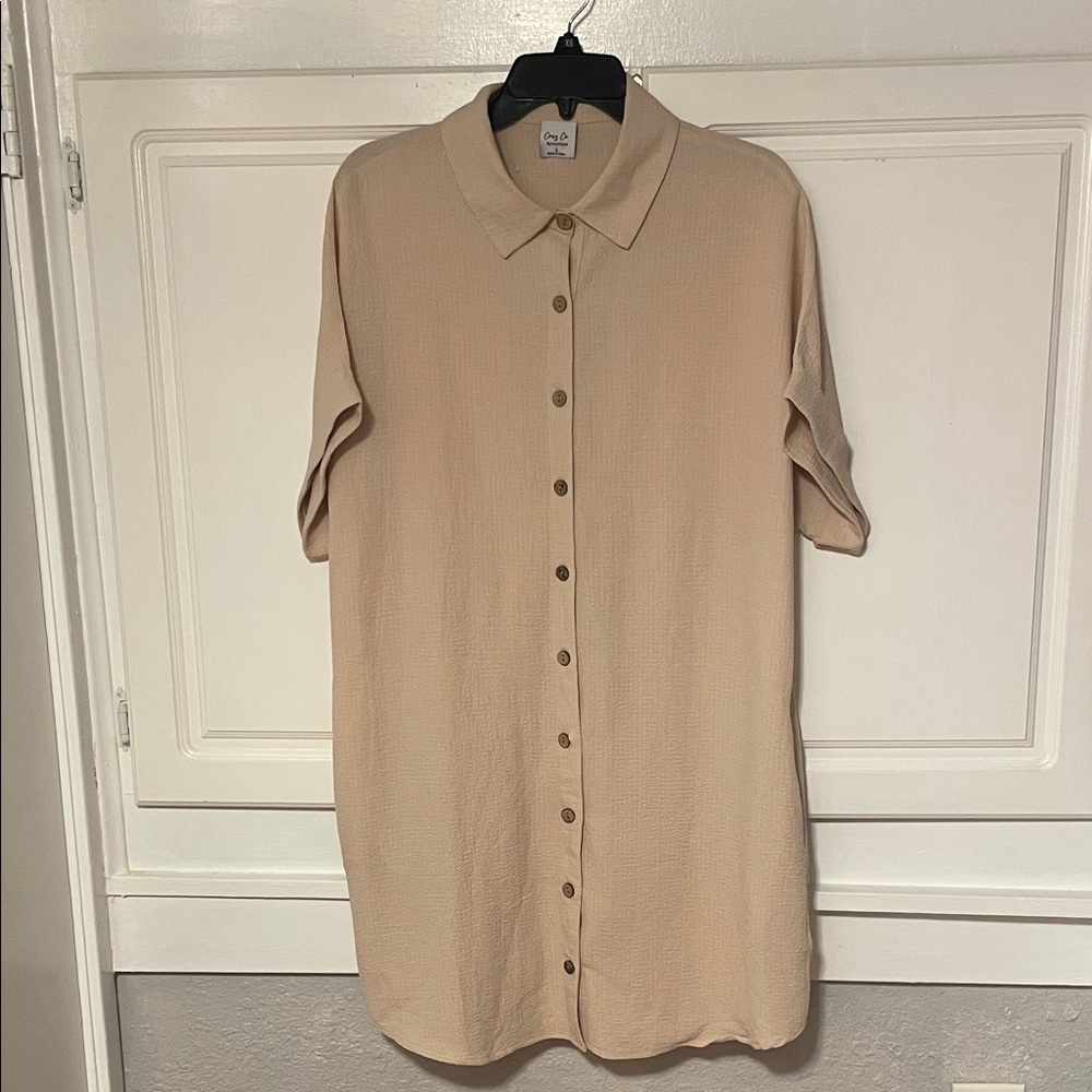 Beige Button-Up dress